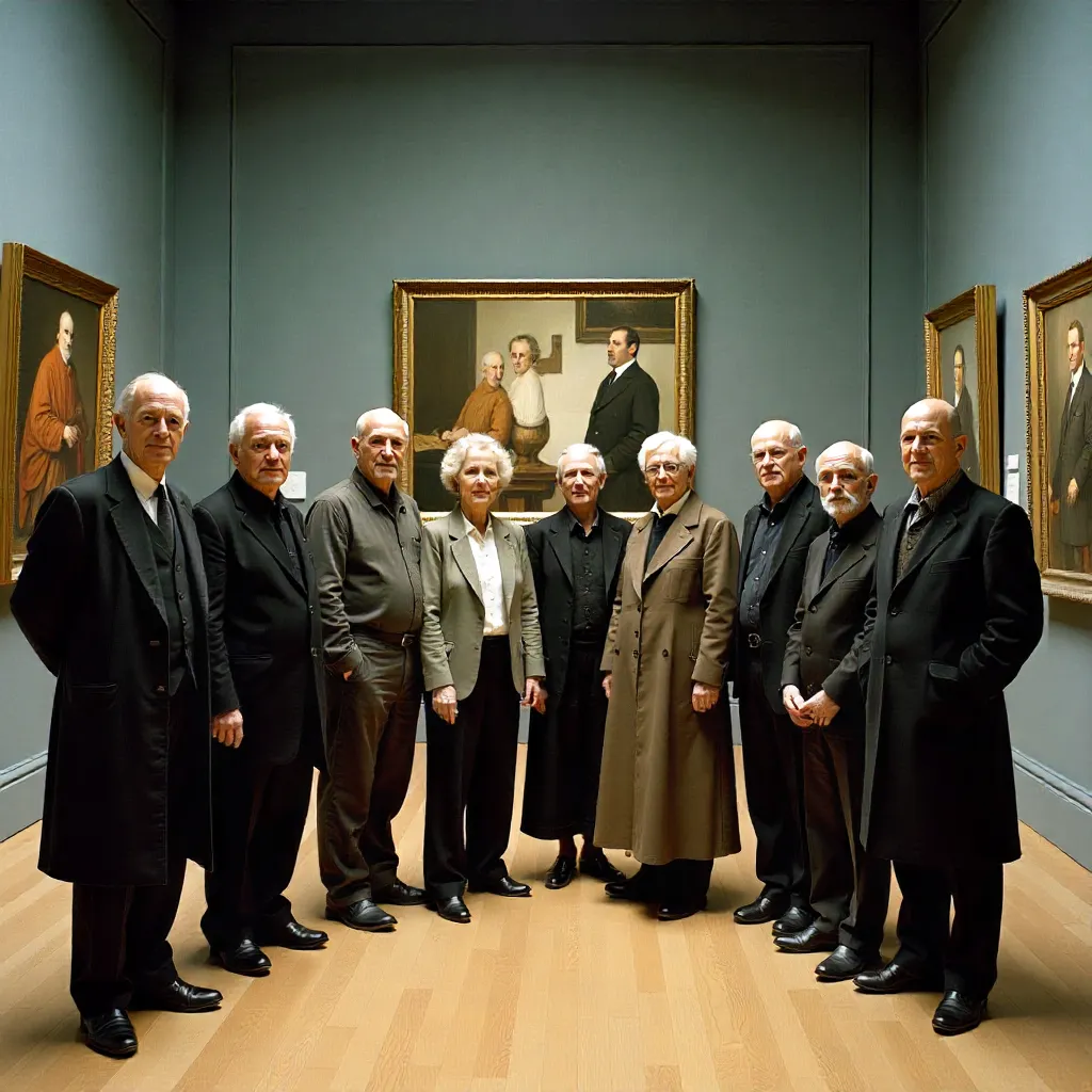 Group portrait exhibition showcase